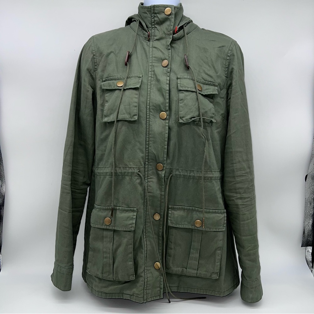 41 Hawthorn Women’s Olive Khaki Military Field w/Detachable Hoodie Jacket-Size S